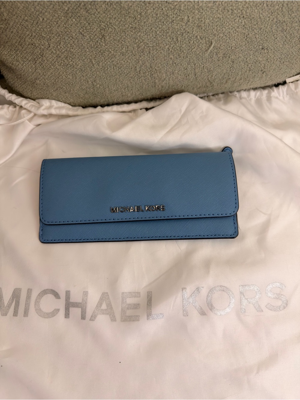 Michael Kors Light Blue Saffiano Leather Wallet